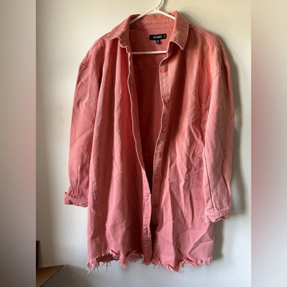 Misguided Oversized Denim Shirt Dress - Picture 1 of 3
